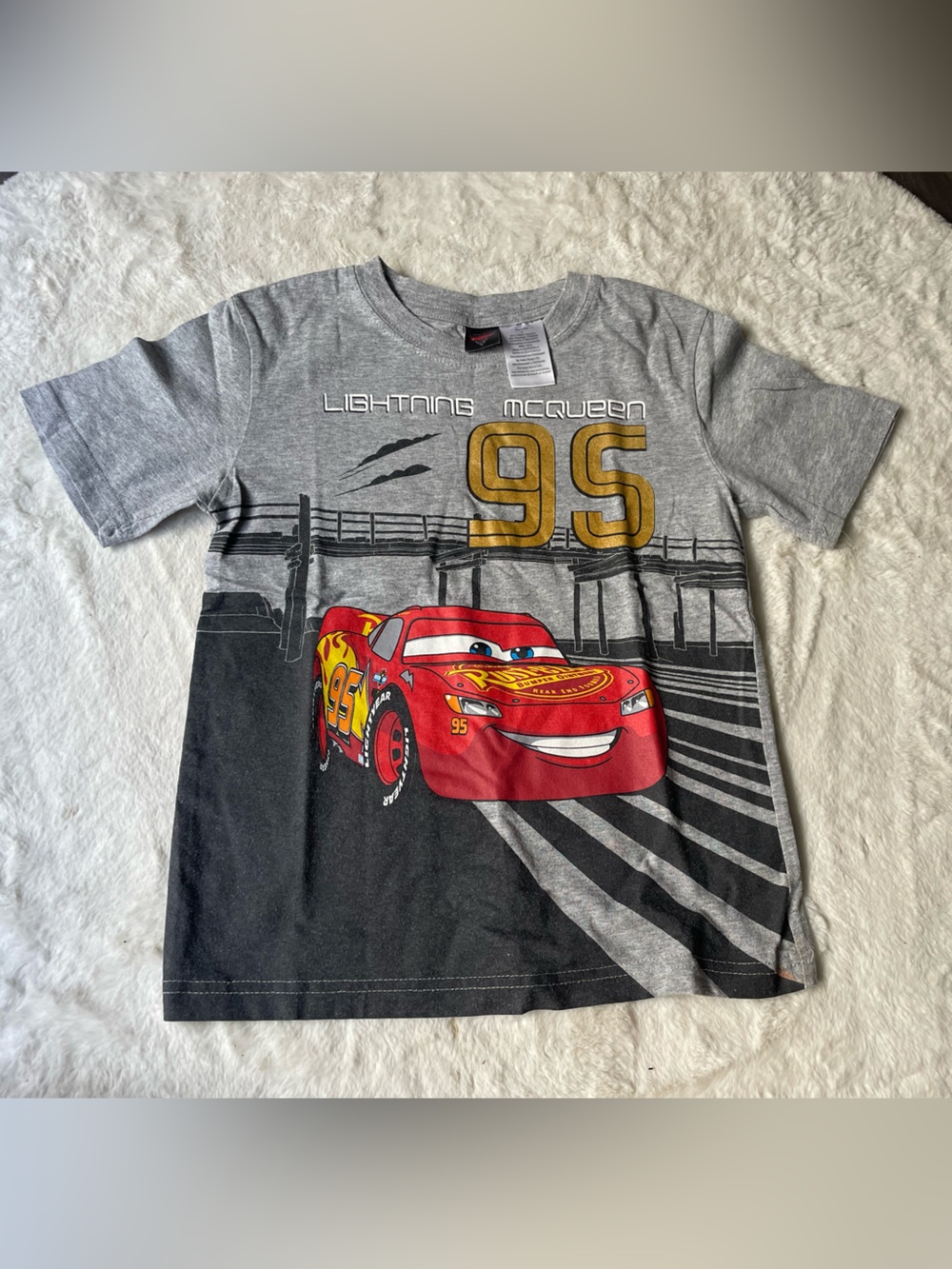 Race car Gray and Gold Crewneck Tee